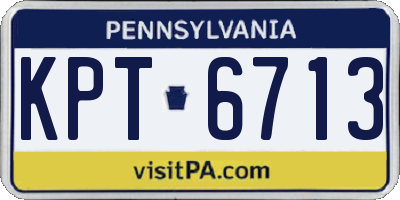 PA license plate KPT6713