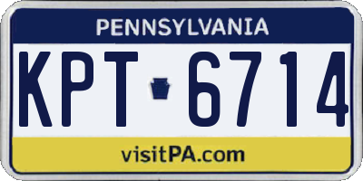PA license plate KPT6714