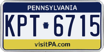 PA license plate KPT6715