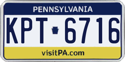 PA license plate KPT6716