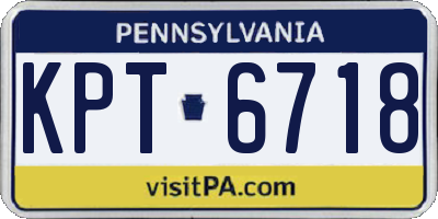 PA license plate KPT6718