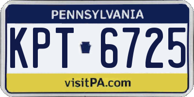 PA license plate KPT6725