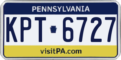 PA license plate KPT6727