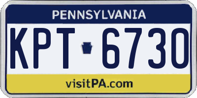 PA license plate KPT6730