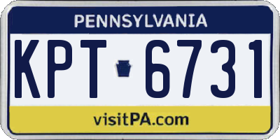 PA license plate KPT6731