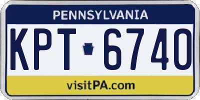 PA license plate KPT6740