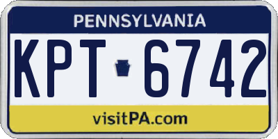 PA license plate KPT6742