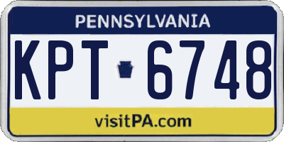 PA license plate KPT6748