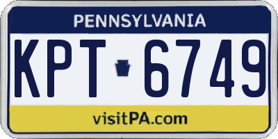 PA license plate KPT6749