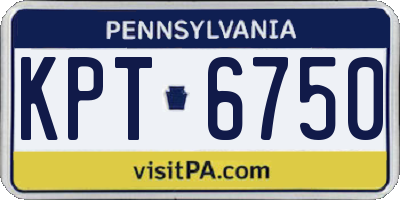 PA license plate KPT6750