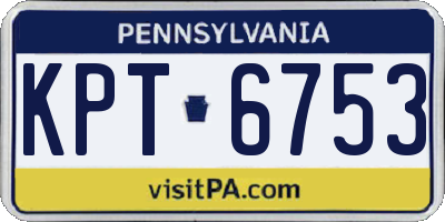 PA license plate KPT6753
