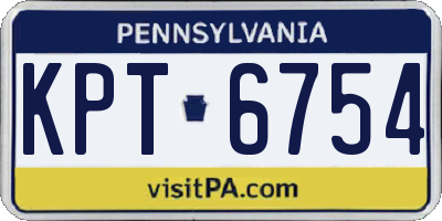 PA license plate KPT6754