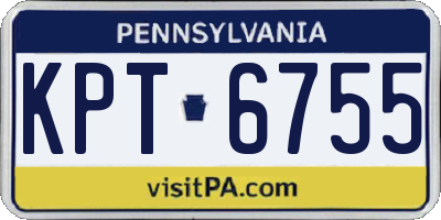 PA license plate KPT6755