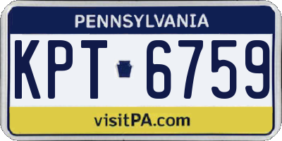 PA license plate KPT6759