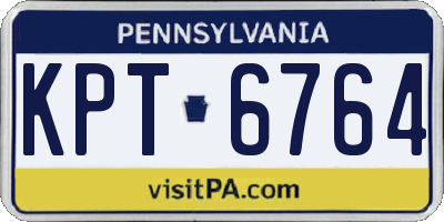 PA license plate KPT6764