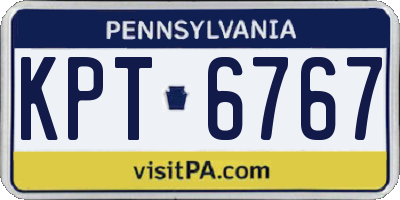 PA license plate KPT6767