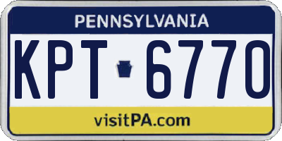 PA license plate KPT6770