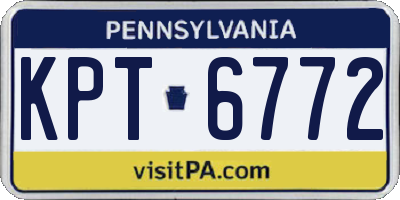 PA license plate KPT6772