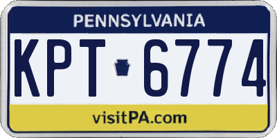 PA license plate KPT6774