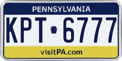 PA license plate KPT6777