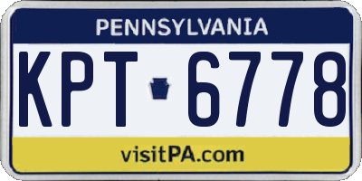 PA license plate KPT6778