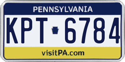 PA license plate KPT6784