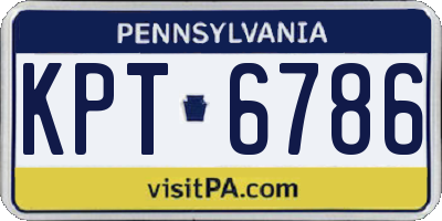 PA license plate KPT6786