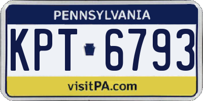 PA license plate KPT6793