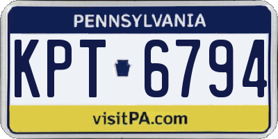 PA license plate KPT6794