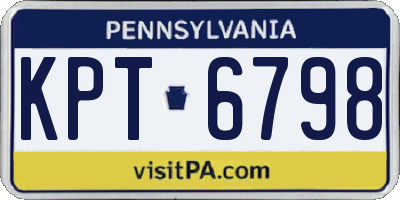 PA license plate KPT6798