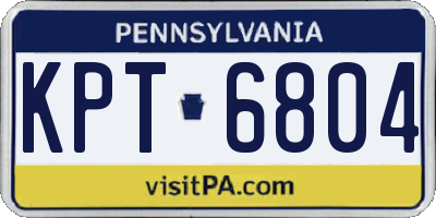 PA license plate KPT6804