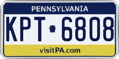 PA license plate KPT6808