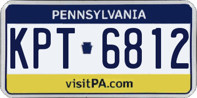 PA license plate KPT6812