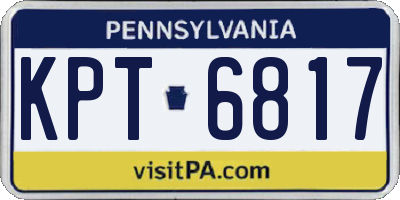 PA license plate KPT6817