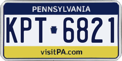 PA license plate KPT6821