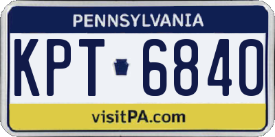 PA license plate KPT6840