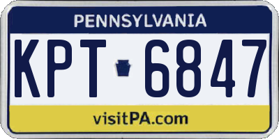 PA license plate KPT6847