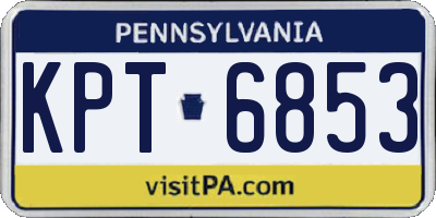 PA license plate KPT6853