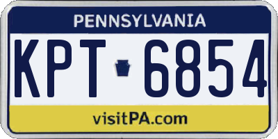 PA license plate KPT6854