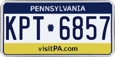 PA license plate KPT6857