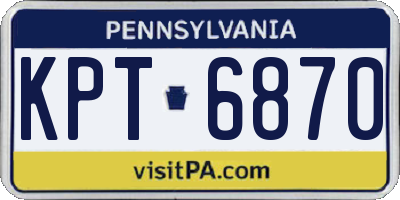 PA license plate KPT6870