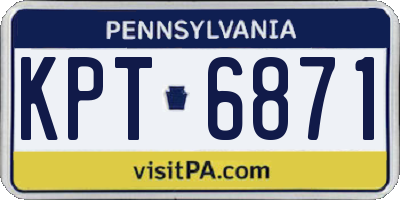 PA license plate KPT6871
