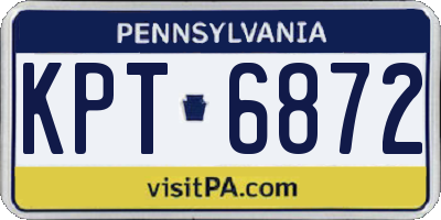 PA license plate KPT6872