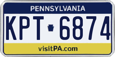 PA license plate KPT6874