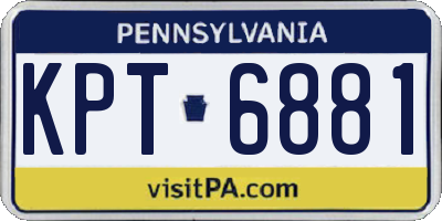 PA license plate KPT6881