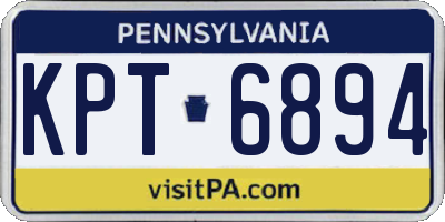 PA license plate KPT6894