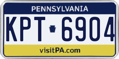 PA license plate KPT6904