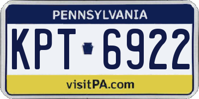PA license plate KPT6922