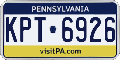 PA license plate KPT6926