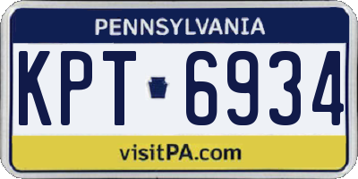 PA license plate KPT6934